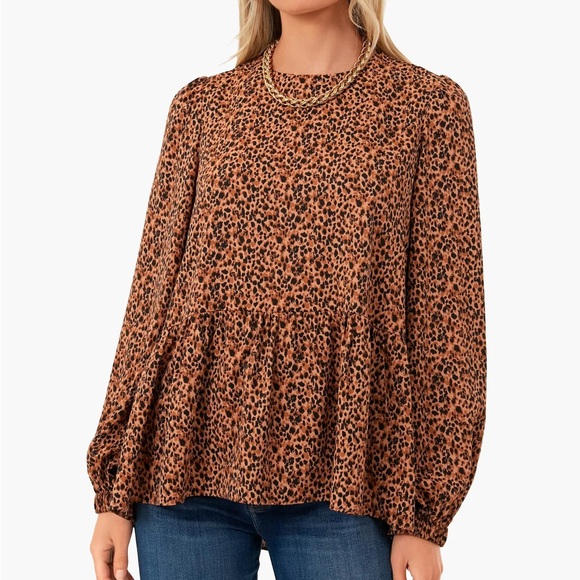 Tuckernuck Pomander Place Leopard Carlota Peplum Blouse - Picture 3 of 3